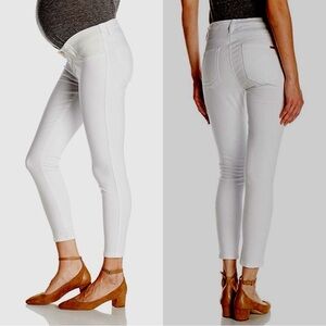 Ripe Women's Maternity White Ankle Jeans Jeggings Skinny straight leg Size 8 Med